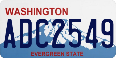 WA license plate ADC2549