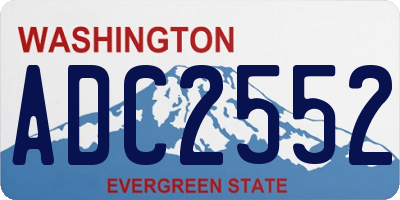 WA license plate ADC2552
