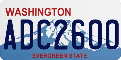 WA license plate ADC2600