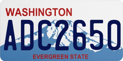 WA license plate ADC2650