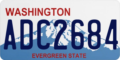 WA license plate ADC2684