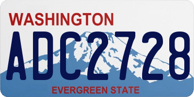WA license plate ADC2728