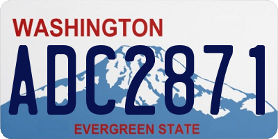 WA license plate ADC2871