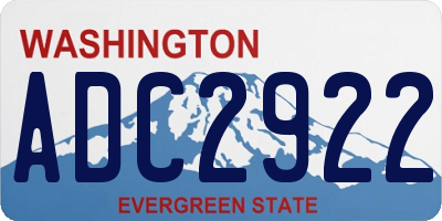 WA license plate ADC2922