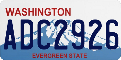 WA license plate ADC2926