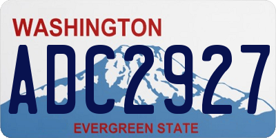 WA license plate ADC2927