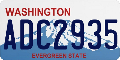 WA license plate ADC2935
