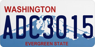 WA license plate ADC3015
