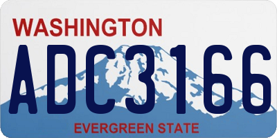 WA license plate ADC3166