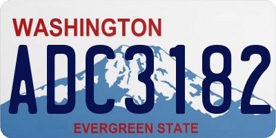 WA license plate ADC3182