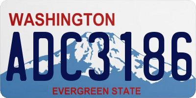 WA license plate ADC3186