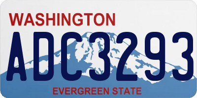 WA license plate ADC3293