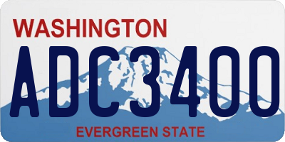 WA license plate ADC3400