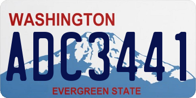 WA license plate ADC3441