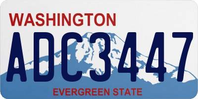 WA license plate ADC3447