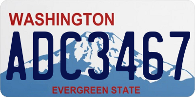 WA license plate ADC3467