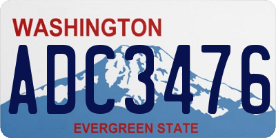 WA license plate ADC3476
