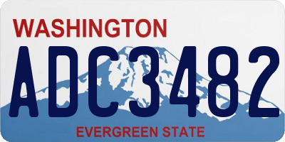 WA license plate ADC3482