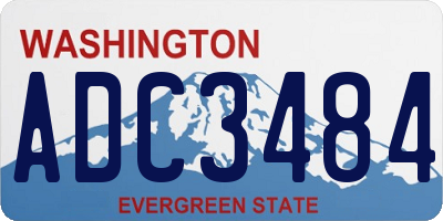WA license plate ADC3484