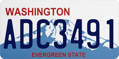 WA license plate ADC3491