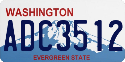 WA license plate ADC3512