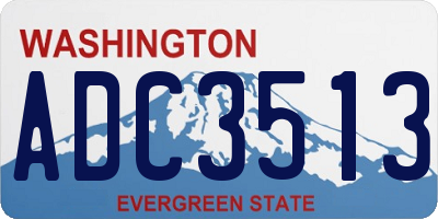 WA license plate ADC3513