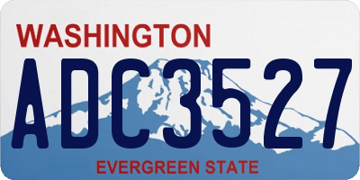 WA license plate ADC3527