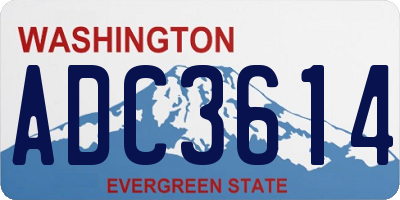 WA license plate ADC3614