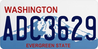 WA license plate ADC3629