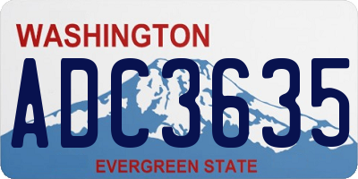 WA license plate ADC3635