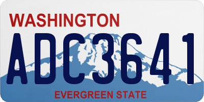 WA license plate ADC3641