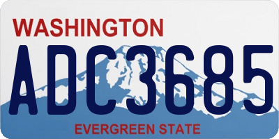 WA license plate ADC3685