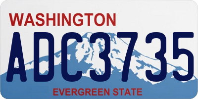 WA license plate ADC3735