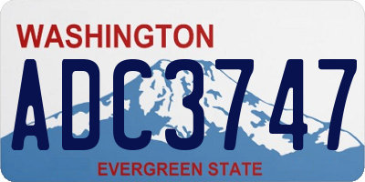 WA license plate ADC3747