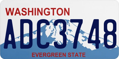 WA license plate ADC3748