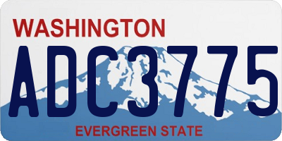 WA license plate ADC3775