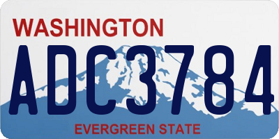 WA license plate ADC3784