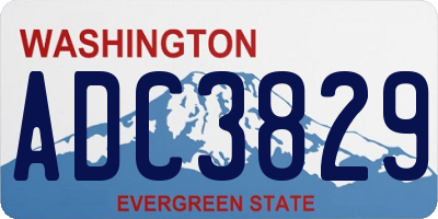 WA license plate ADC3829