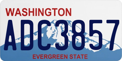 WA license plate ADC3857