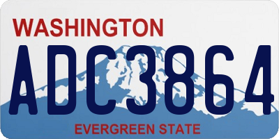 WA license plate ADC3864