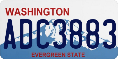 WA license plate ADC3883