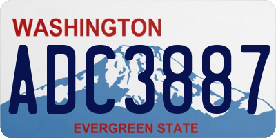 WA license plate ADC3887