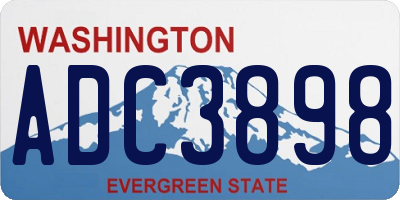WA license plate ADC3898