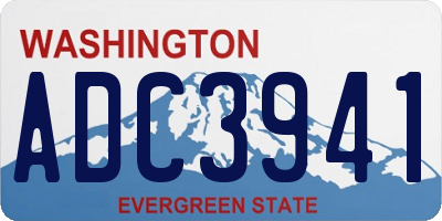 WA license plate ADC3941