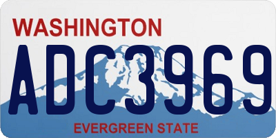 WA license plate ADC3969