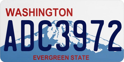 WA license plate ADC3972