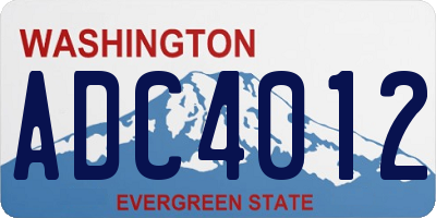 WA license plate ADC4012