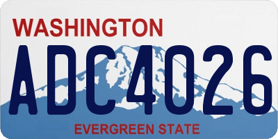 WA license plate ADC4026