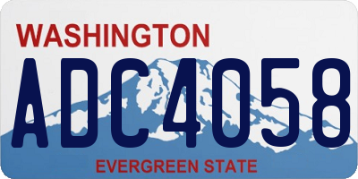 WA license plate ADC4058