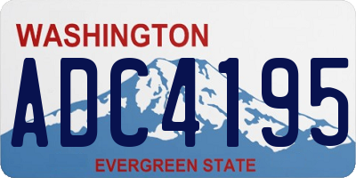 WA license plate ADC4195